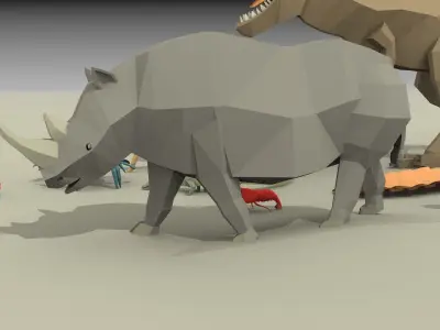 low poly animal pack Low-poly 3D model