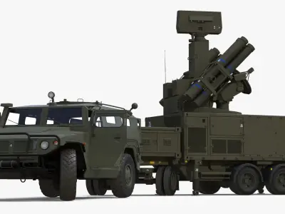  Military Truck with Missile System Crotale NG Rigged 