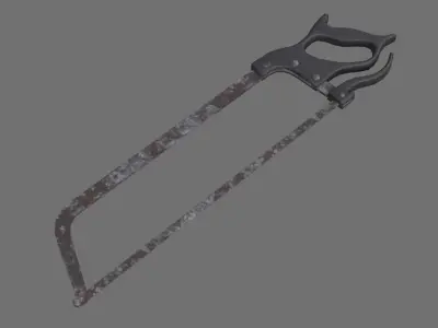 Butcher Hand Saw 1B Low-poly 3D model
