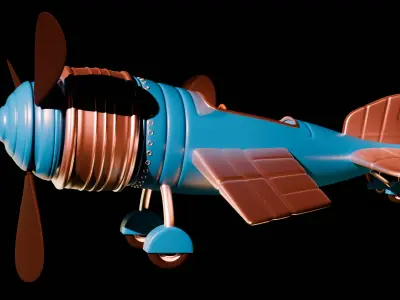 Cartoon Airplane 3D model get