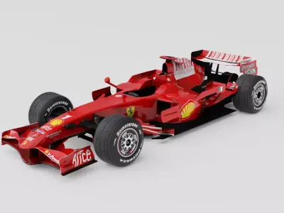 Ferrari 2008 Season F2008 F1 Car Free low-poly 3D model