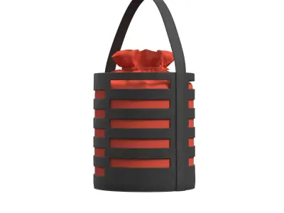 Black Leather Cutout detail Mini Bag 3D model