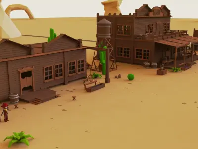 Western Pack - 102 Assets Low-poly 3D model