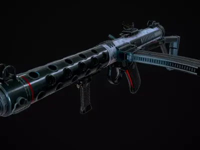 Futuristic Sterling MK4 Low-poly 3D model