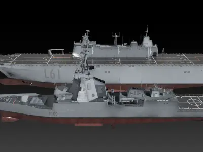 Spanish navy game ready model collection 3D Model Pack