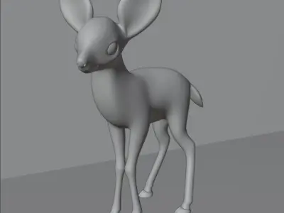 Cute Baby Deer Rigged Low-poly 3D model