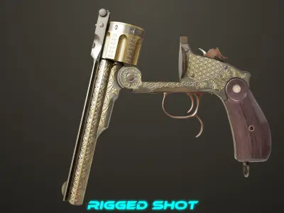 Aesthetic Revolver 02 Generic  All PBR Unity UE Textures Low-poly 3D model