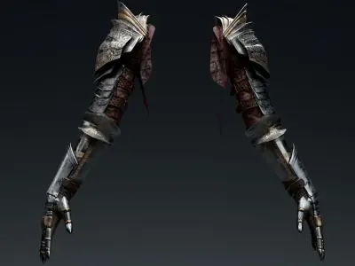  Female v Arm Armor Set LowPoly Low-poly 3D model