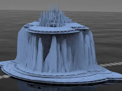 Sci fi City Dome island 2 3D model