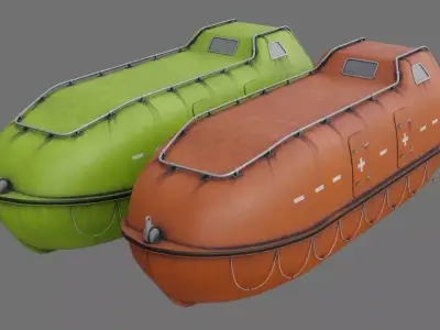 Lifeboat 1B Low-poly 3D model