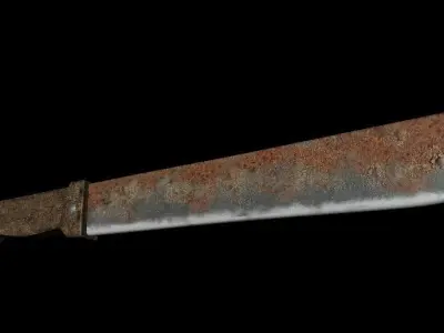 Two machete Low-poly 3D model