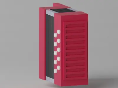 Cartoon Accordion 3D model