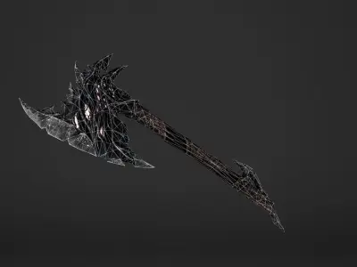 Fire War Axe Low-poly 3D model