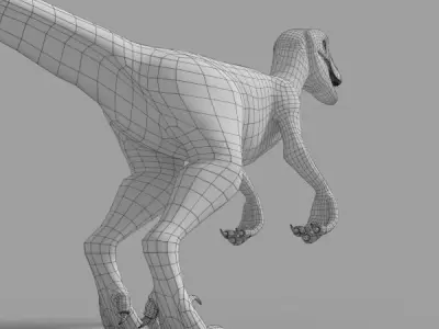 Velociraptor Low-poly 3D model shop