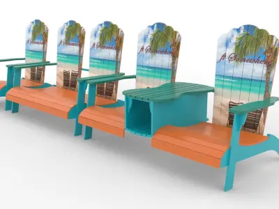 Fishing Chair Low-poly 3D model