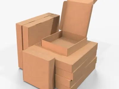 Mailer Boxes - Low Profile Set 3D model