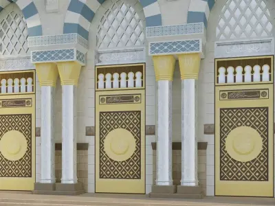 Madina Mosque Entrance 4 Low-poly 3D model