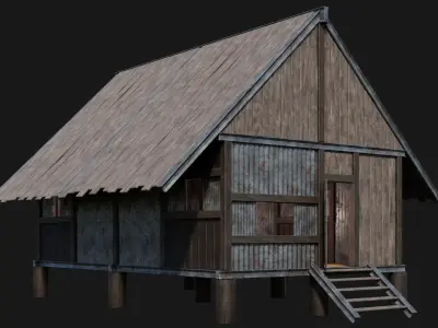 Medieval Houses 56- 4K Textures Game Ready Low-poly 3D model