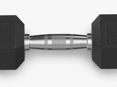 Rubber Dumbbell 8kg 3D model