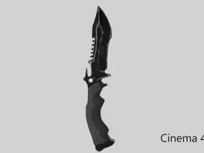Huntsman Knife Low-poly - PBR Low-poly 3D model