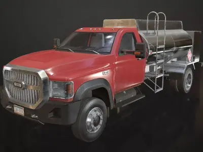 Medium Duty VX400 - Fuel Truck Low-poly 3D model