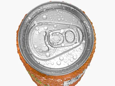 Sleek Soda Can With Droplets 330ml 3D model