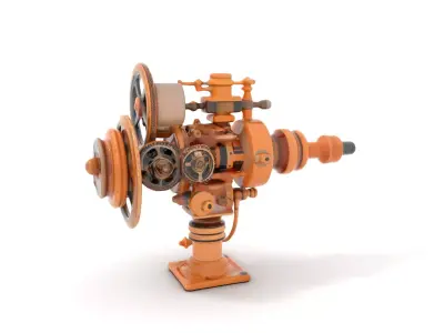 Steampunk Gear Mechanism model pack Low-poly 3D model by vfxcgartist