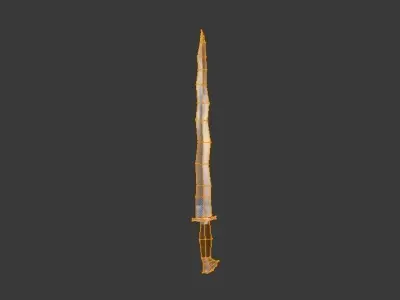 Curved knife or a sword called Kris  Free low-poly 3D model