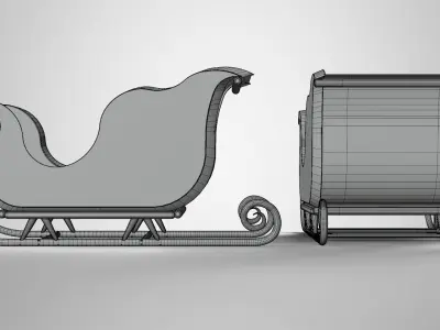 Santa Claus sleigh  3D model purchase