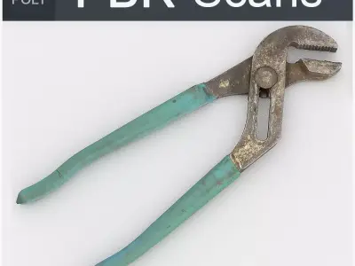 Wrench High Poly pliers 3D model