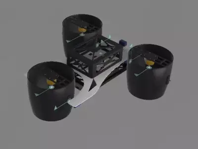 PLAYDRONE drone with two wheels 3D model