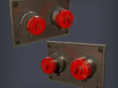 Fire Hydrant - Wall Low-poly 3D model