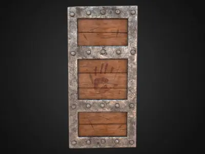 Medieval Shield Low-poly 3D model 14