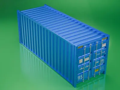 container shipping low-poly 3D model Low-poly 3D model