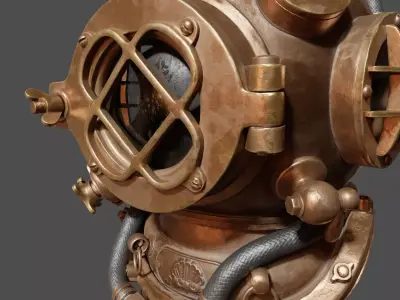 Diving Helmet Low-poly 3D model purchase