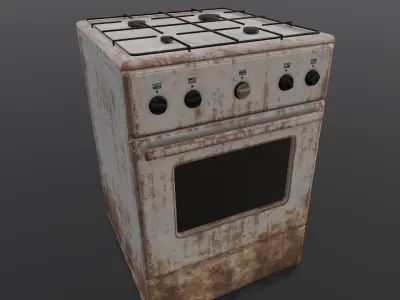 Gas stove 3D Model Low-poly 3D model