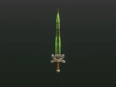 Fantasy Poison Sword - Elemental Sword Low-poly 3D model