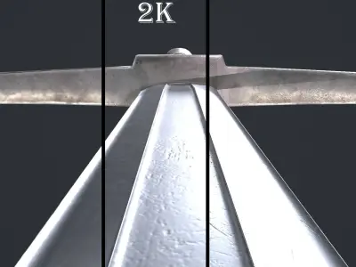Sword Low-poly 3D model 90