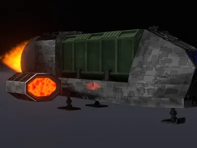 Low-Poly Sci-Fi Spaceship 3D model