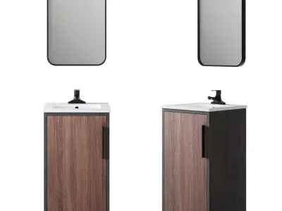 OVE Ira 18 Earthtone Driftwood Vanity 3D model