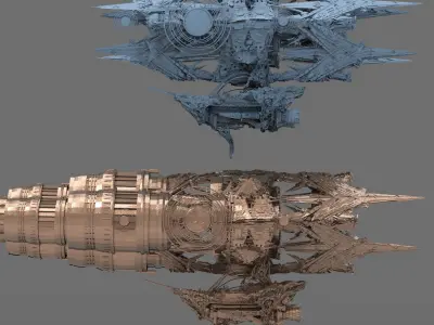 Ishtar Sigar ship 2 versions  3D model
