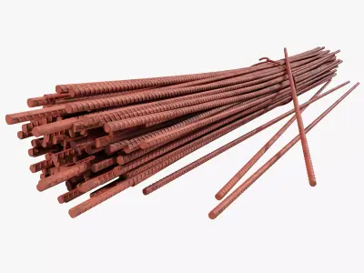 Rusty Concrete Reinforcing Bar 3D model