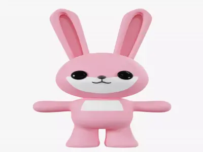 Character Rabbit kawaii cute Free 3D model
