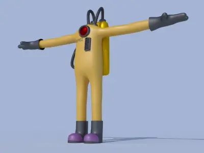 Low-Poly Monsters INC Tall CDA agent rigged 3D model alien  Low-poly 3D model