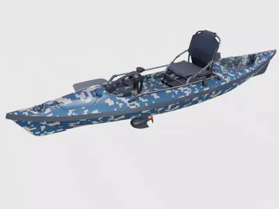 Fishing Kayak 01 Low-poly PBR Low-poly 3D model