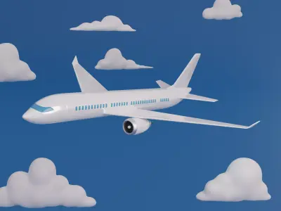 Simple Airplane Low-poly 3D model