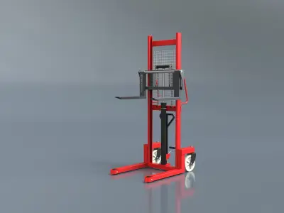 Manual hydraulic forklift includes motion simulation animation 3D model