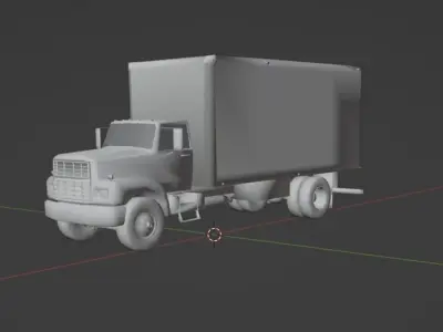 White Shipping Truck  Free 3D model