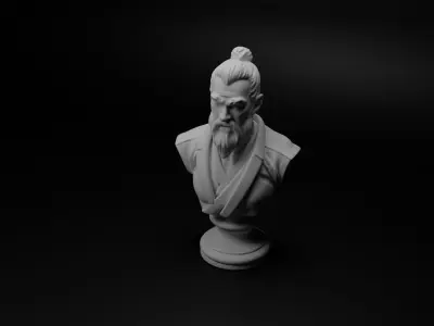 Martial Arts Master Bust Chess 3D print model buy