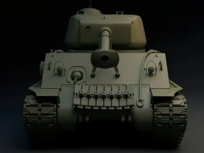 M4A3E8 Sherman Tank 3D model